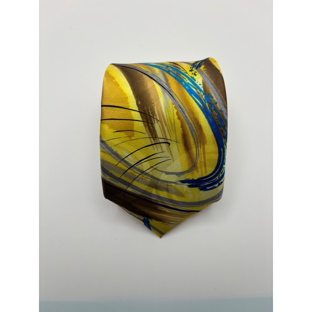 Jerry Garcia Silk Tie Butterfly Trap Collection 63 Yellow Abstract Art Necktie